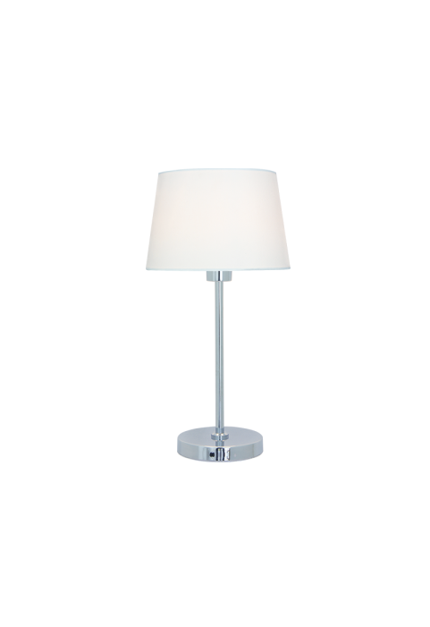 NETTO METAL LUMINAIRE ΧΕ27 CHROME-WHITE CABLE CIRCLE BASE 29,8CM MIX&MATCH WITHOUT LAMPSHADE
