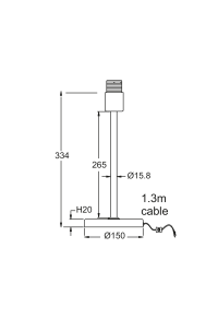 NETTO METAL LUMINAIRE ΧΕ27 CHROME-WHITE CABLE CIRCLE BASE 29,8CM MIX&MATCH WITHOUT LAMPSHADE