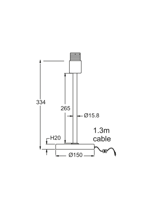 NETTO METAL LUMINAIRE ΧΕ27 CHROME-WHITE CABLE CIRCLE BASE 29,8CM MIX&MATCH WITHOUT LAMPSHADE