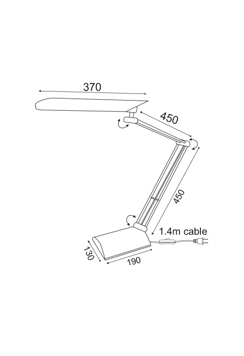NETTO DESK LAMP 1X11W G23 GREY TATE