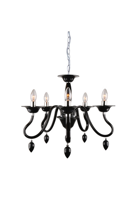 ПОЛИЛЕЙ FIRENZE / PENDANT ACRYLIC BLACK 5X40W E14 53x H43cm FIRENZE