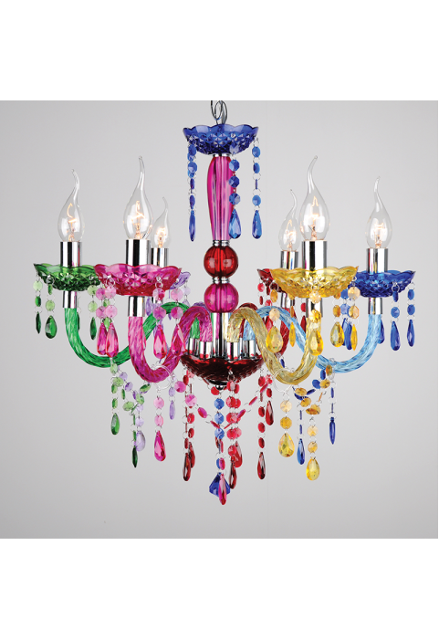 ПОЛИЛЕЙ PEGASUS / PENDANT MULTICOLOR ACRYLIC 6X40W E14 PEGASUS
