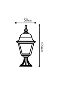 LANTERN SQUARE 60W RUST WITH BASE