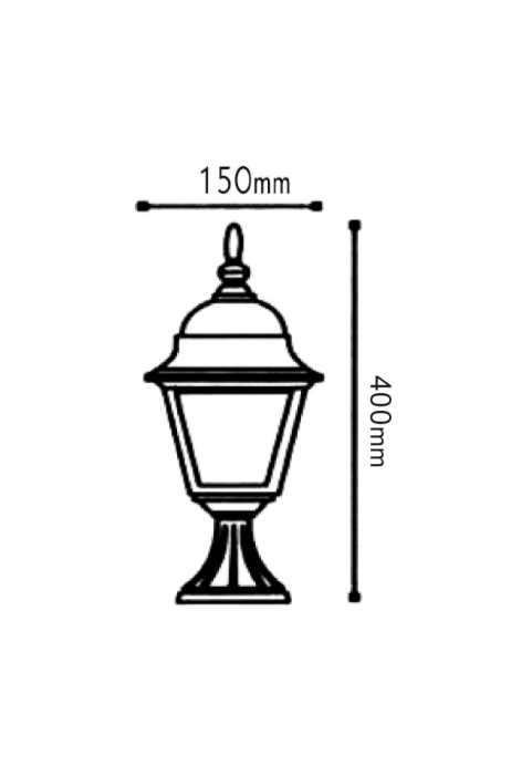 LANTERN SQUARE 60W RUST WITH BASE