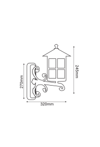 GARDEN WALL LIGHT RUST 42.5X33X21cm