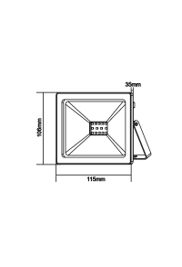 БЯЛА ЛЕД  SMD ПРОЖЕКТОРНА ЛАМПА IP66 10W 4000K 850Lm 12-24V DC RA80