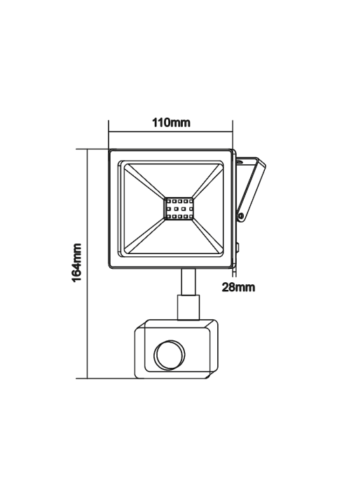 БЯЛА СЕНЗОР ЛЕД  SMD ПРОЖЕКТОРНА ЛАМПА  IP66 20W 4000K 1700Lm 230V RA80