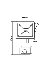 БЯЛА СЕНЗОР ЛЕД  SMD ПРОЖЕКТОРНА ЛАМПА IP66 20W 6000K 1760Lm 230V RA80