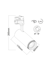 БЯЛО ЛЕД КОВ ПИСТОВО ОСВЕТИТЕЛНО ТЯЛО 30W 4000K 4WIRES 25-50° 3100LM 230V Ra80