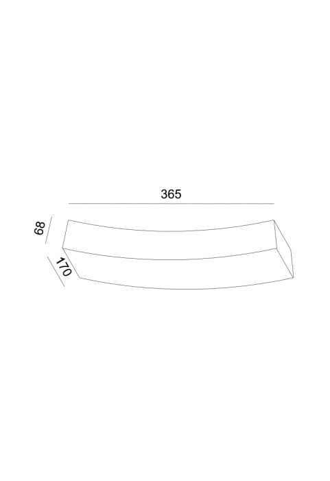 ГИПС СТЕННА ЛАМПА  1XRX7S 118mm SHELF 36,5x17x6,8CM