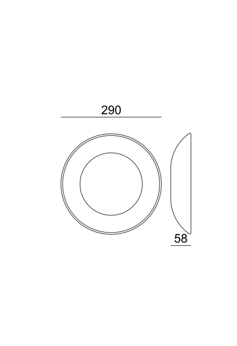 ЛЕД ГИПС Φ/Σ ПЛАСА ЛЕД 4W 3000K 350LM 230V AC RA80 Φ29x5,8CM PLACA