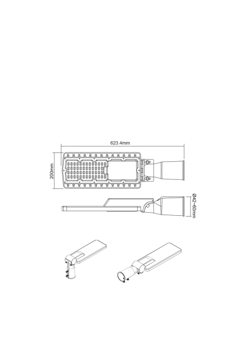 ЛЕД УЛИЧНО ОСВЕТИТЕЛНО ТЯЛО 120W 16800LM 4000K 150Χ75˚ CLASS I 230V AC IP66