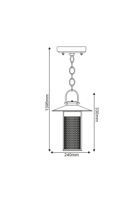 ГРАДИНСКИ ПЕНДЕЛ  LUMINAIRE ROSSA 1XE27 IP44 WITH GRID & CLEAR GLASS 