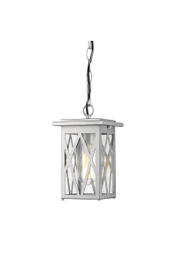 SAND BLACK PENDANT LUMINAIRE NISSA 1XE27 IP44 WITH GRID & BUBBLE GLASS 