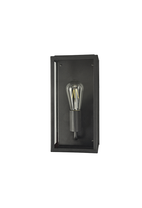 SAND BLACK WALL LUMINAIRE CELIA 1XE27 IP44 WITH CLEAR GLASS 