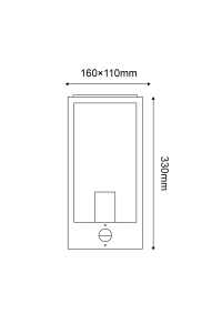 SAND WHITE WALL LUMINAIRE CELIA 1XE27 IP44 WITH CLEAR GLASS & PIR-LUX SENSOR 
