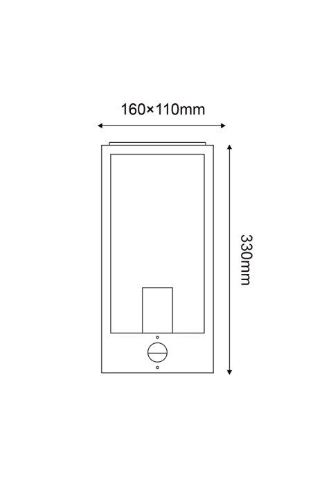 SAND WHITE WALL LUMINAIRE CELIA 1XE27 IP44 WITH CLEAR GLASS & PIR-LUX SENSOR 