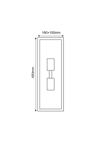 SAND WHITE WALL LUMINAIRE CELIA 2XE27 IP44 WITH CLEAR GLASS 