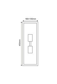 SAND GREY WALL LUMINAIRE CELIA 2XE27 IP44 WITH CLEAR GLASS 