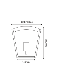 SAND BLACK WALL LUMINAIRE CELIA V 1XE27 IP44 WITH CLEAR GLASS