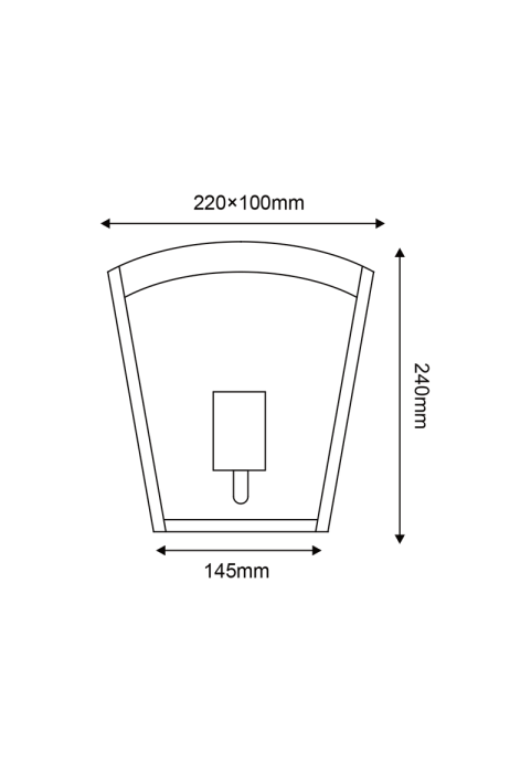 SAND BLACK WALL LUMINAIRE CELIA V 1XE27 IP44 WITH CLEAR GLASS