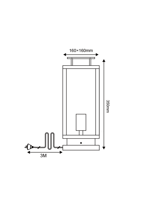 ГРАДИСНКА НАСТОЛНА ЛАПМА 1XE27 IP44 WITH CABLE, PLUG & CLEAR GLASS