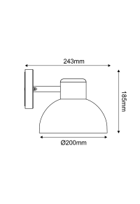 SAND WHITE WALL LUMINAIRE BERO 1XE27 MAX.10W LED IP44 WITH OPAL PC DIFFUSER