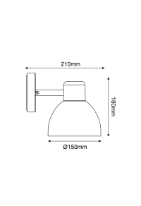RUST WALL LUMINAIRE BERO MINI 1XE27 MAX.10W LED IP44 WITH OPAL PC DIFFUSER