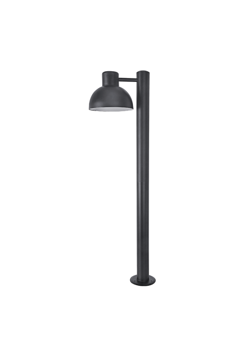 SAND BLACK LUMINAIRE BERO 1XE27 MAX.10W LED IP44 WITH POLE & OPAL PC DIFFUSER 