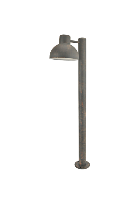 RUST LUMINAIRE BERO 1XE27 MAX.10W LED IP44 WITH POLE & OPAL PC DIFFUSER