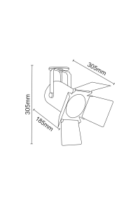 ^TRACK LIGHT No238 BLACK 2WIRE PAR30 E27