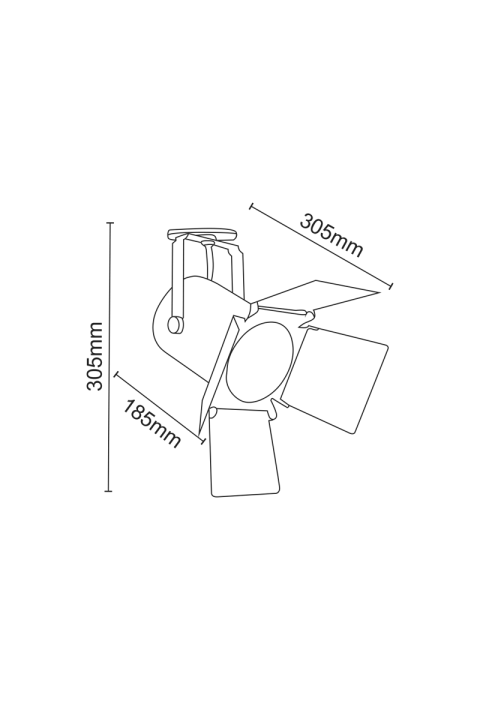 ^TRACK LIGHT No238 BLACK 2WIRE PAR30 E27
