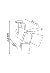 ^TRACK LIGHT No238 WHITE 4WIRE PAR30 E27