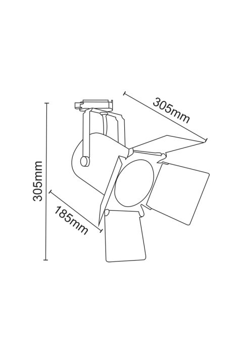 ^TRACK LIGHT No238 BLACK 4WIRE PAR30 E27