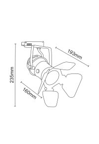^TRACK LIGHT No244 WHITE 4WIRE GU10
