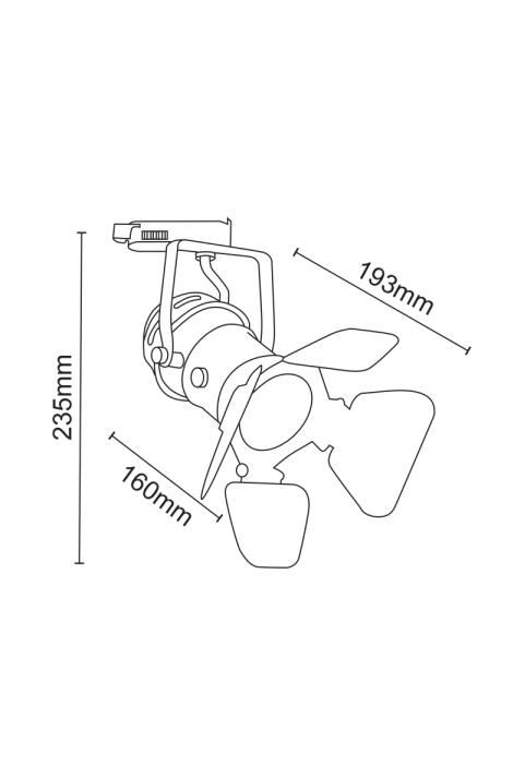 ^TRACK LIGHT No244 WHITE 4WIRE GU10