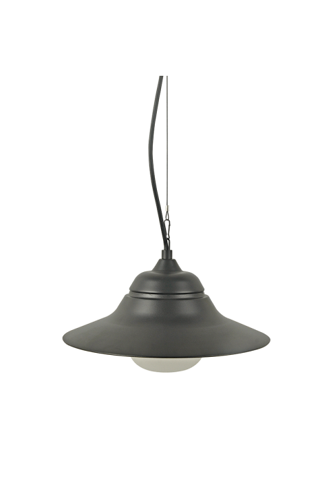 SAND BLACK PENDANT LUMINAIRE JULIE 1XE27 IP44 WITH OPAL GLASS