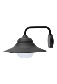 SAND BLACK WALL LUMINAIRE JULIE 1XE27 IP44 WITH OPAL GLASS