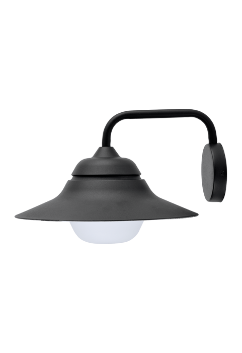 SAND BLACK WALL LUMINAIRE JULIE 1XE27 IP44 WITH OPAL GLASS