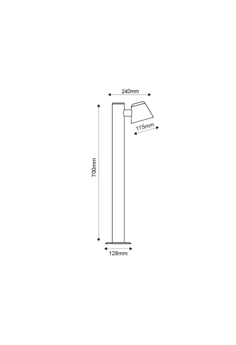 SAND BLACK LUMINAIRE VIDA 1XGU10 MAX.35W IP44 WITH POLE & CLEAR GLASS