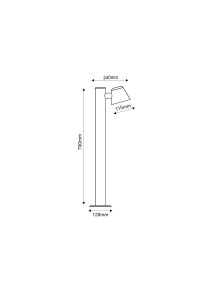 SAND WHITE LUMINAIRE VIDA 1XGU10 MAX.35W IP44 WITH POLE & CLEAR GLASS
