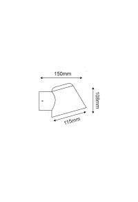 SAND GREY WALL LUMINAIRE VIDA 1XGU10 MAX.35W IP44 WITH CLEAR GLASS