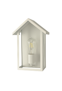 ^SAND WHITE WALL LUMINAIRE CELIA H 1XE27 IP44 WITH CLEAR GLASS