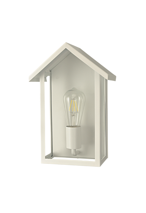 ^SAND WHITE WALL LUMINAIRE CELIA H 1XE27 IP44 WITH CLEAR GLASS