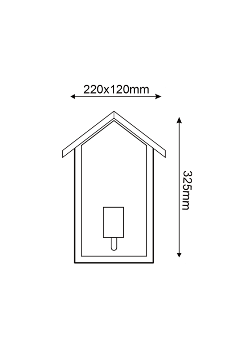^SAND WHITE WALL LUMINAIRE CELIA H 1XE27 IP44 WITH CLEAR GLASS