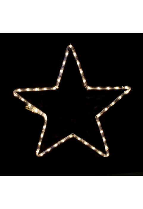 "ЗВЕЗДА", 48 LED МОТИВ 2m 2-ТЕЛЕНО ВЪЖЕ СВЕТЛИНА, ТОПЛО БЯЛО, IP44, 55cm, 1.5m LEAD КАБЕЛ