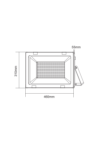 BLACK LED SMD FLOOD LUMINAIRE IP66 300W 4000K 25320Lm 230V RA80