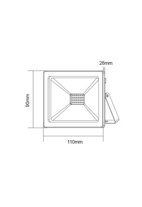 BLACK LED SMD FLOOD LUMINAIRE IP66 20W GREEN 230V