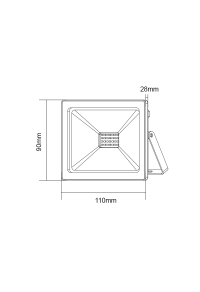 BLACK LED SMD FLOOD LUMINAIRE IP66 20W BLUE 230V