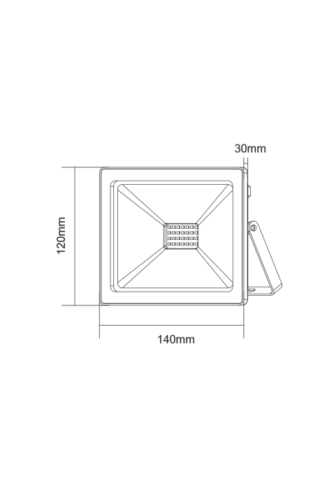BLACK LED SMD FLOOD LUMINAIRE IP66 30W GREEN 230V